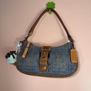 Coach Gray and Tan Mini Bag